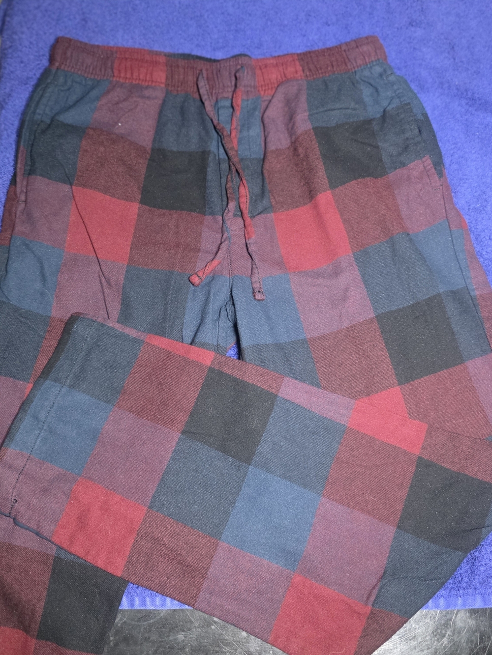 Sonoma Red & Blue Plaid Men's Jogger Sleep Pants